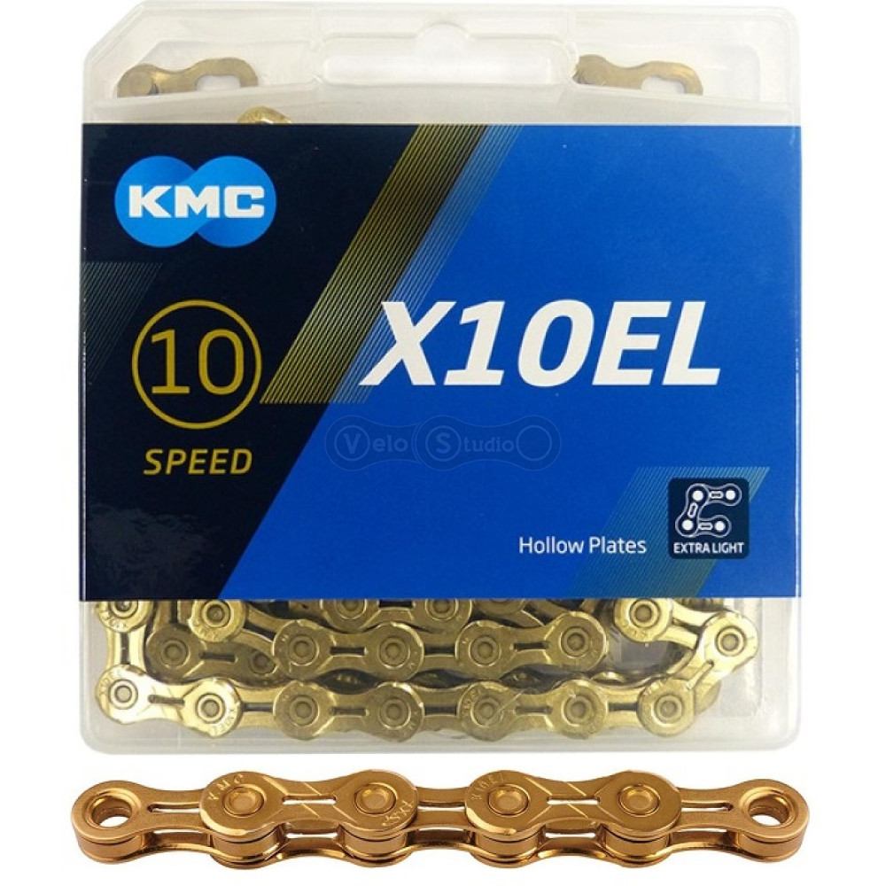 Ланцюг KMC X10EL Ti-N Gold 10 швидкостей 114 ланок + замок