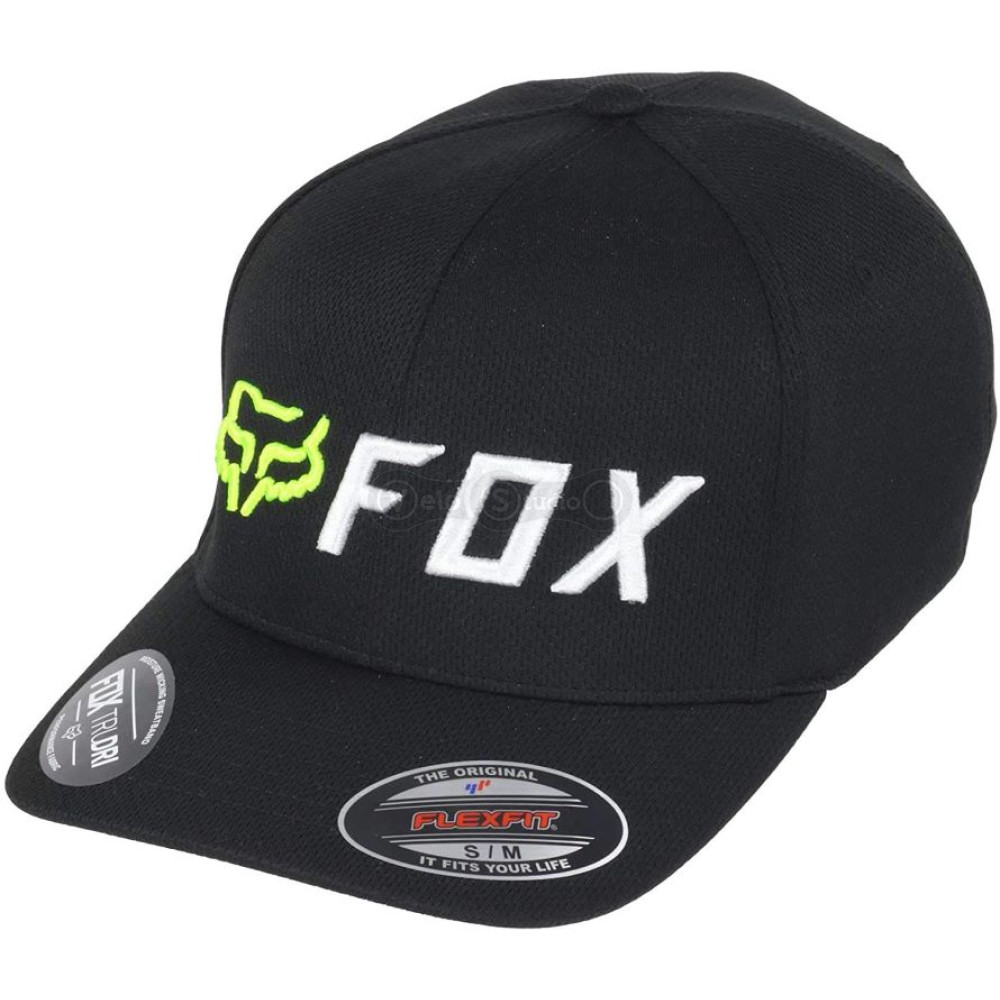 Кепка FOX Apex Flexfit Hat Black/Yellow S/M