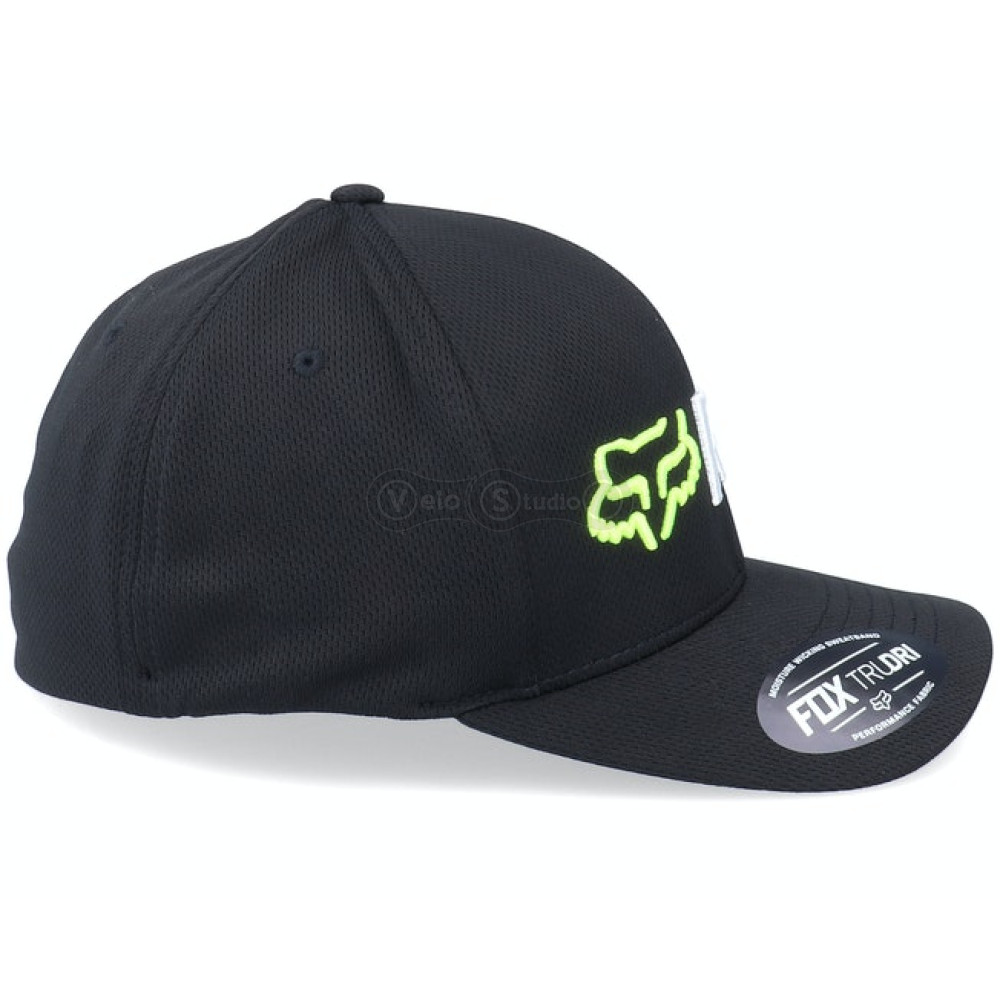 Кепка FOX Apex Flexfit Hat Black/Yellow S/M