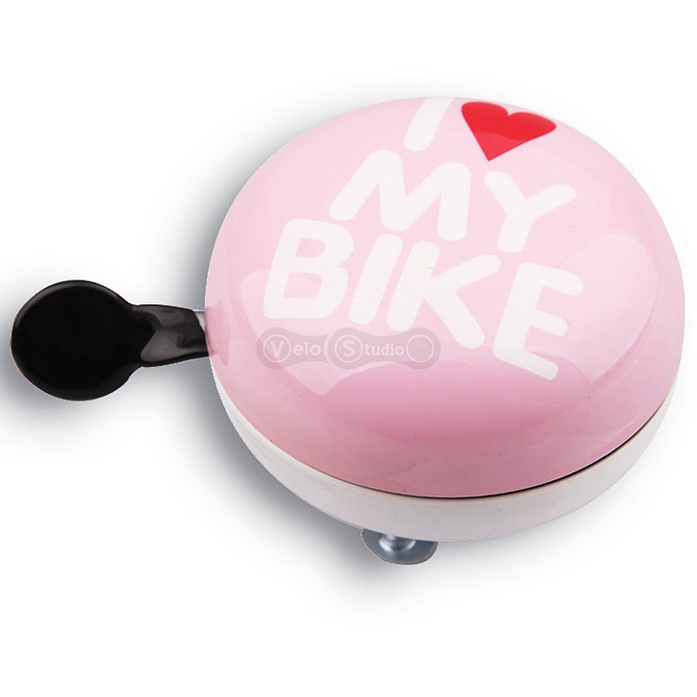 Звонок Green Cycle I Love My Bike розовый