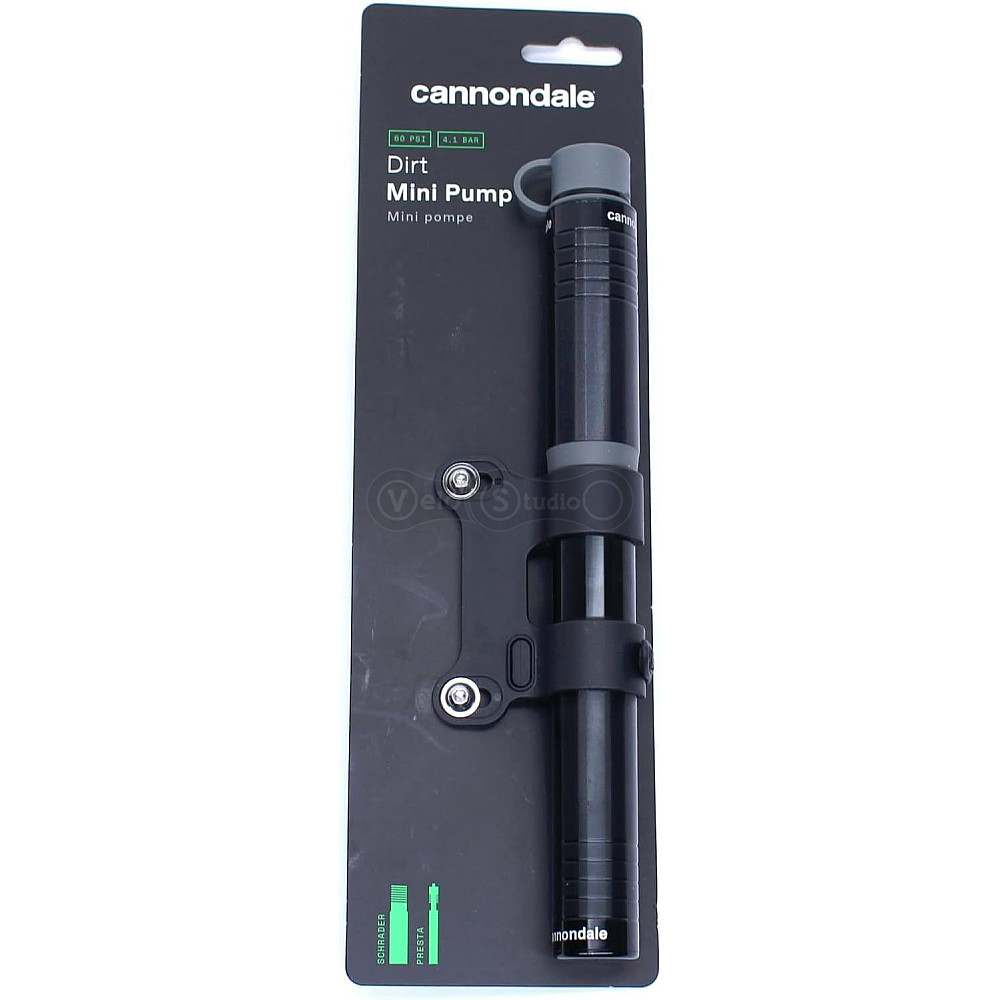 Насос Cannodale DIRT, зі шлангом, 60 psi, AV+FV чорний