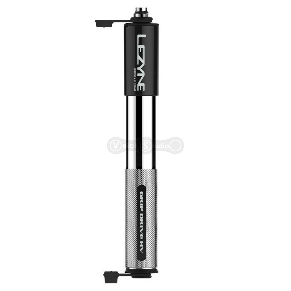 Ручний насос Lezyne Grip Drive HV-M 90 psi сріблястий