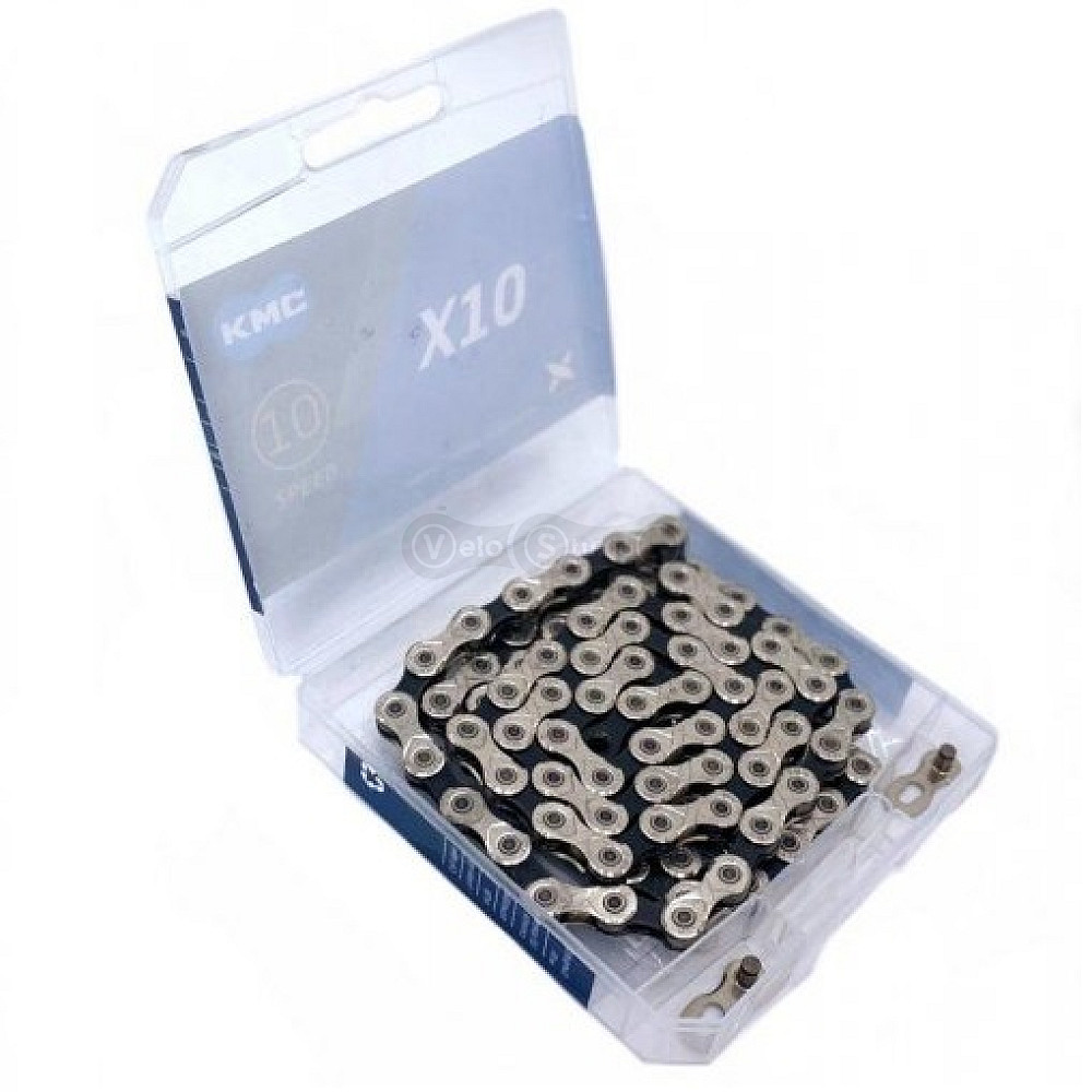Цепь KMC X10 Silver/Black 10 скоростей 114 звеньев + замок