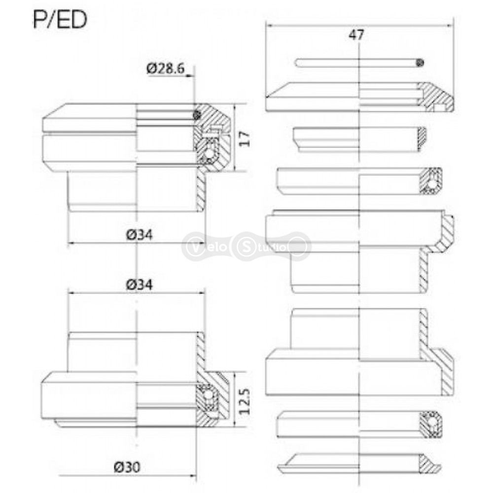 Рульова колонка Kenli KL-B208 1-1/8 (промислові підшипники)