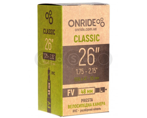 Камера ONRIDE Classic 26"x1.75-2.15" FV 48 RVC