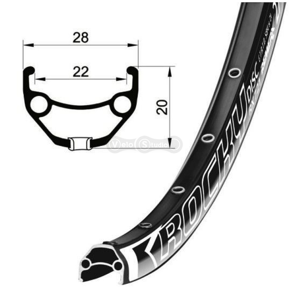 Обод Remerx ROCKY 22 RX 3022, 26x22, 32 спицы, AV, E-Bike