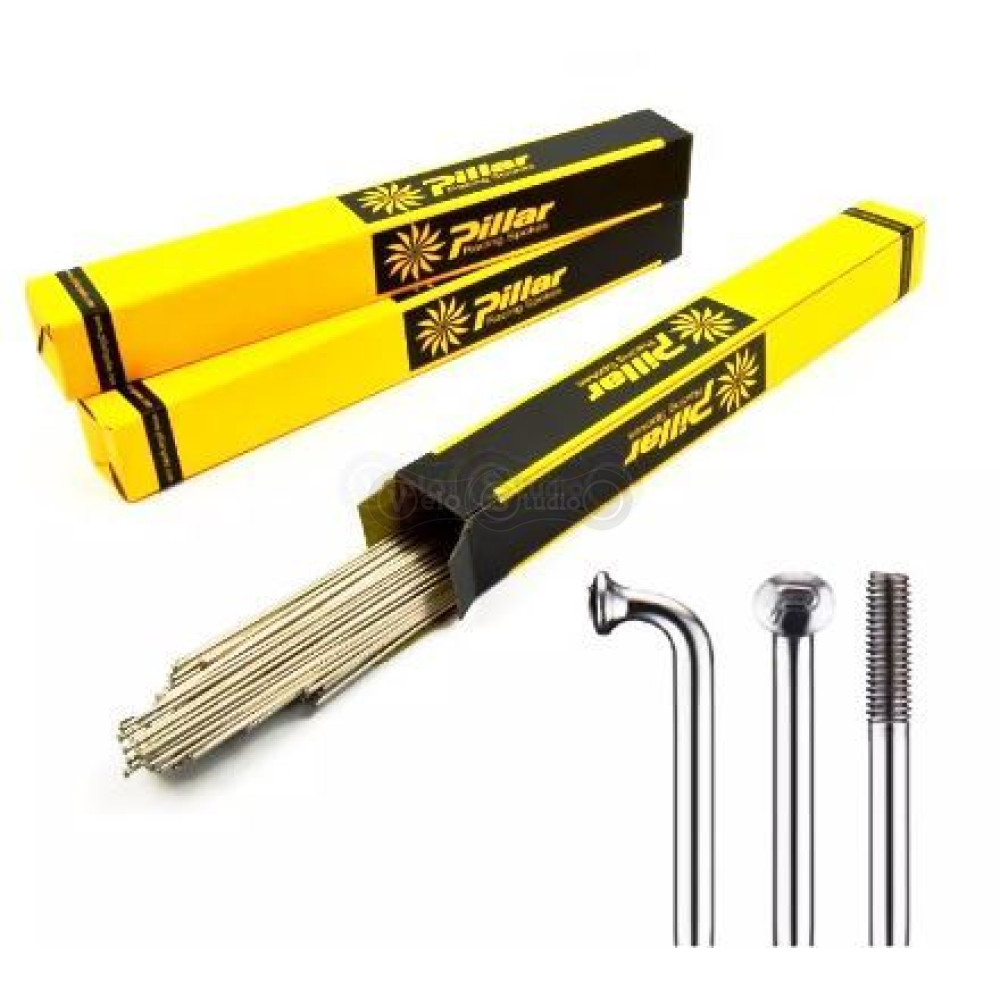 Спица 262мм 14G Pillar PSR Standard, нержавеющая сталь серебристая (72шт в упаковке)