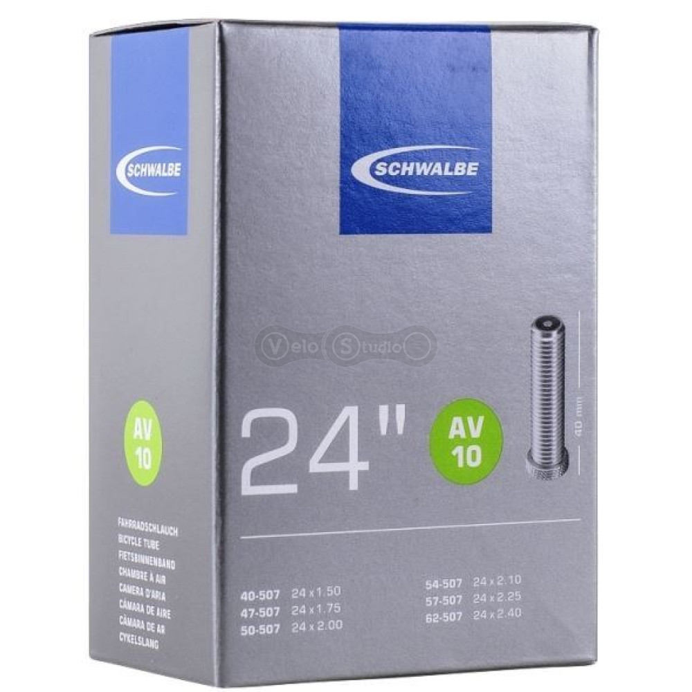 Камера Schwalbe AV10 24x1.50-2.40 (ETRTO 40/62-507) ниппель AV 40мм
