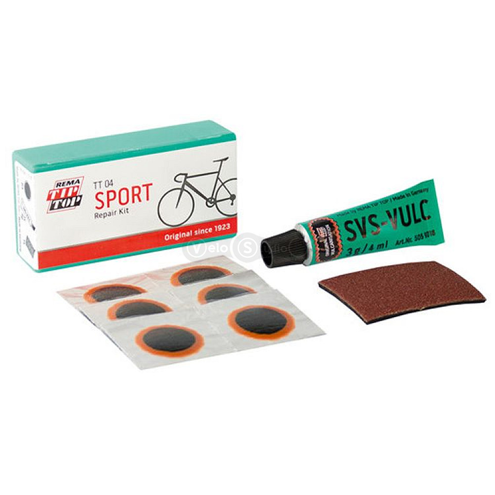 Велоаптечка TipTop TT-04 SPORT в комплекте: 5 латок, 1 наждак, 1 клей