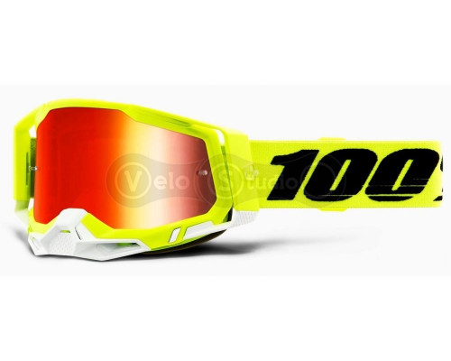Маска Ride 100% Racecraft 2 Goggle Yellow - Mirror Red Lens