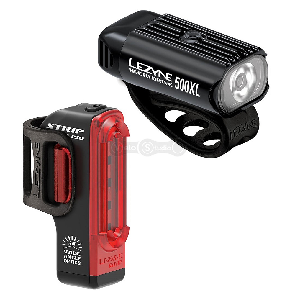 Комплект Lezyne Hecto Drive 500XL/Strip Drive USB 500/150 Lum чорний