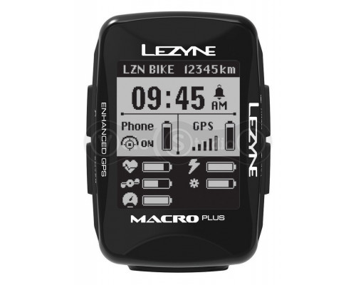 Велокомпьютер Lezyne Macro Plus GPS HR/ProSC Loaded черный