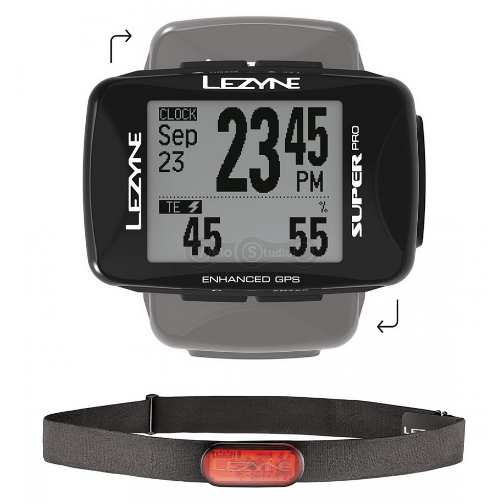 Велокомпьютер Lezyne Super Pro GPS HR Loaded черный