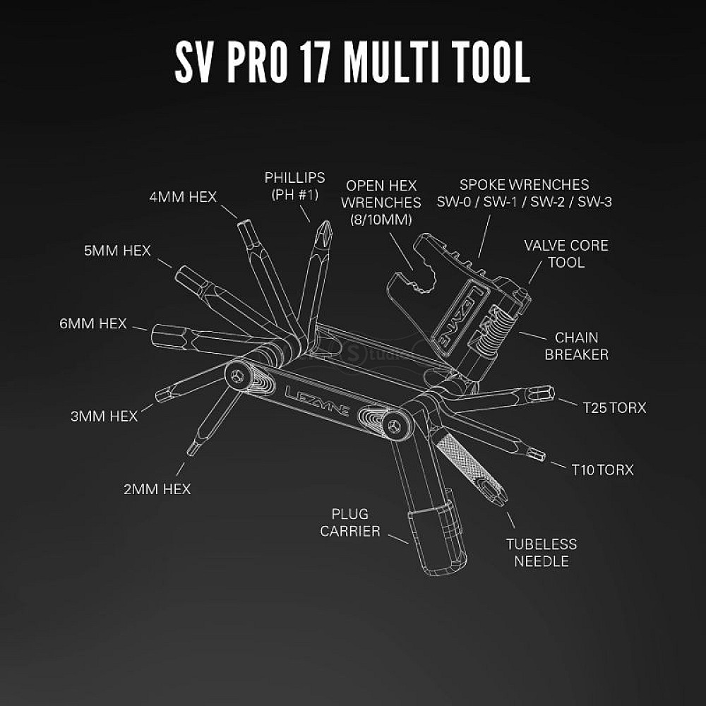 Мультитул Lezyne SV PRO 17 с выжимкой цепи