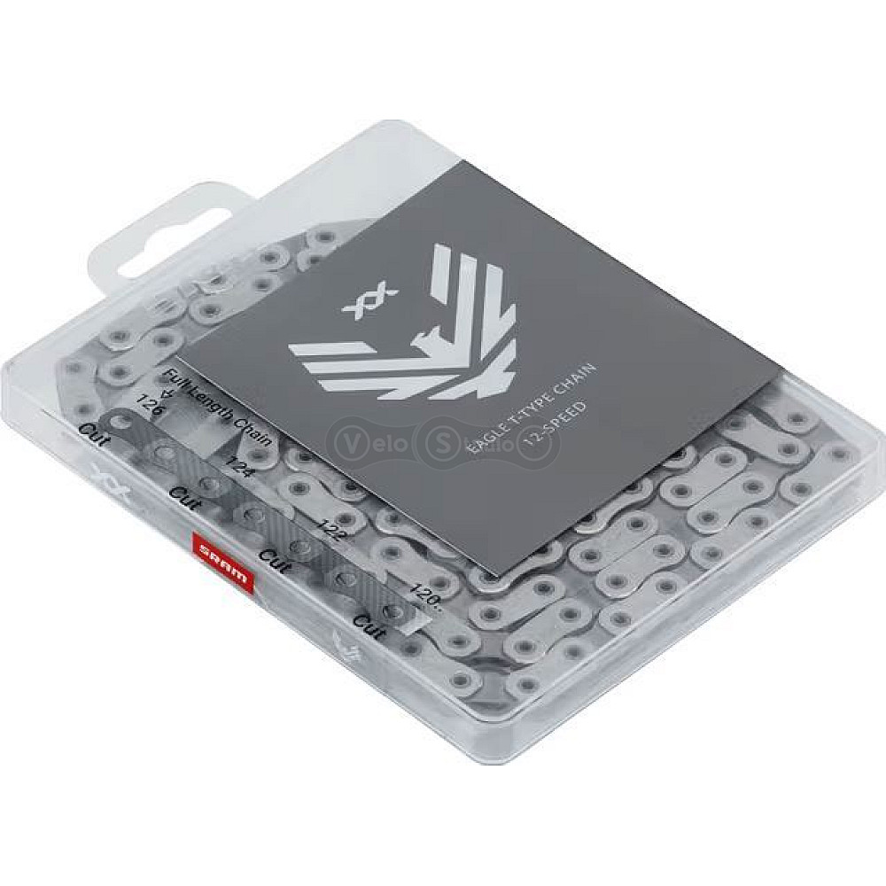 Цепь Sram XX T-TYPE EAGLE 12 скоростей 126 звеньев серебристая