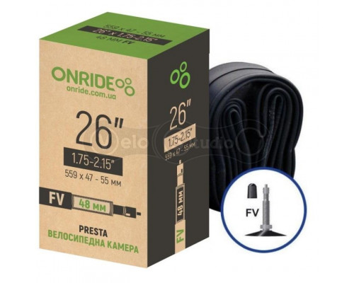 Велосипедная камера ONRIDE 26"x1.75-2.15" FV 48