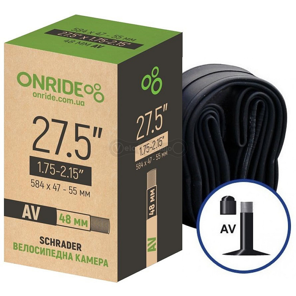 Велосипедная камера ONRIDE 27.5"x1.75-2.15" AV 48