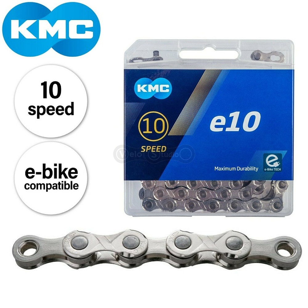 Ланцюг KMC E10 Silver 10 швидкостей 122 ланки + замок (E-Bike)