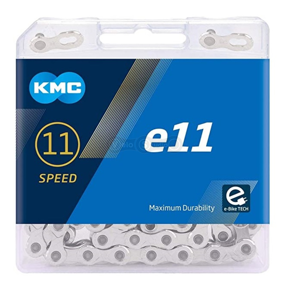 Цепь KMC E11 Silver 11 скоростей 122 звена + замок (E-Bike)