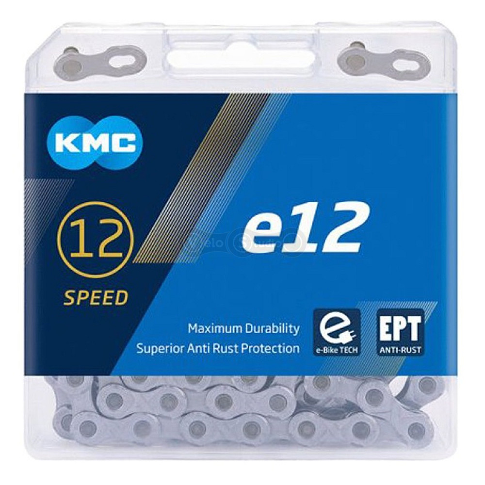 Цепь KMC E12 EPT Silver 12 скоростей 130 звеньев + замок (E-Bike)