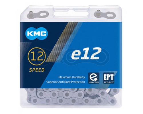 Ланцюг KMC E12 EPT Silver 12 швидкостей 130 ланок + замок (E-Bike)