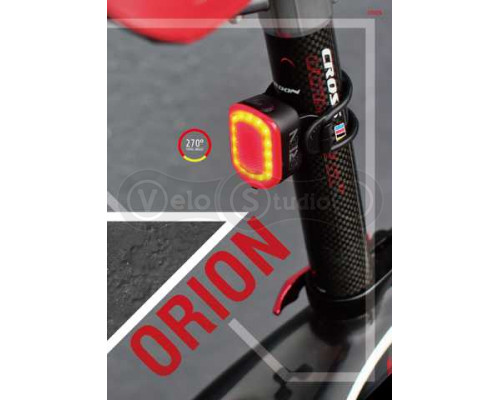 Мигалка задняя Moon Orion 50 люмен, встроенный аккум, USB-MICRO кабель, черная