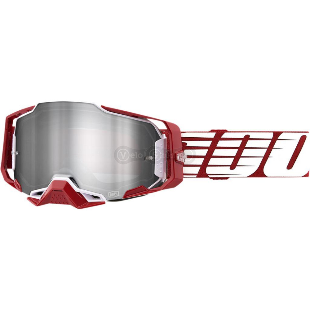 Маска Ride 100% Armega Goggle Oversized Deep Red - Flash Silver Lens
