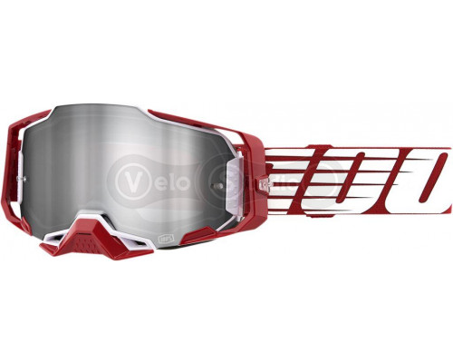 Маска Ride 100% Armega Goggle Oversized Deep Red - Flash Silver Lens