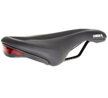 Сідло ONRIDE Trace, вбудована мигалка, сталь рамки, чорний, 268 x 146 мм