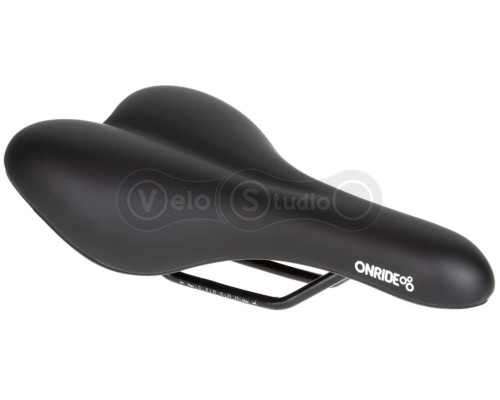Седло ONRIDE Nap, рамки сталь, черное, 272 х 155 мм + светоотражающая полоска KLS 3M 30 см