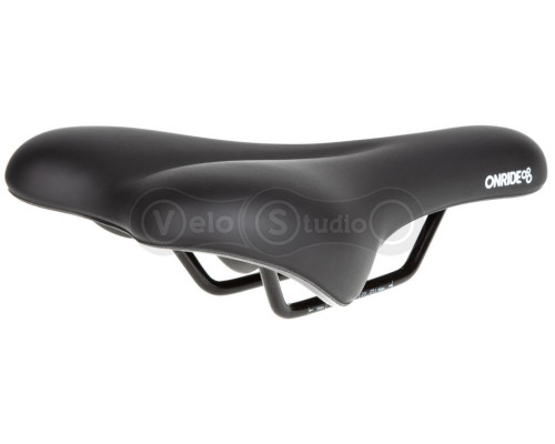 Седло ONRIDE Nap, рамки сталь, черное, 272 х 155 мм + светоотражающая полоска KLS 3M 30 см