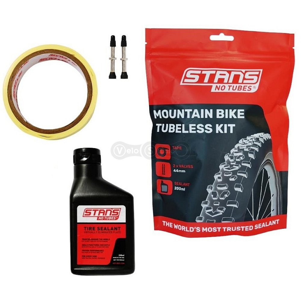 Набор Stan's Notubes Mountain Tubeless Kit 33 мм (лента 33мм, ниппеля 44мм, герметик 200мл)