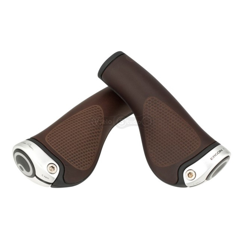 Грипсы Ergon GP1 BioLeder Brown эргономичные ручки руля