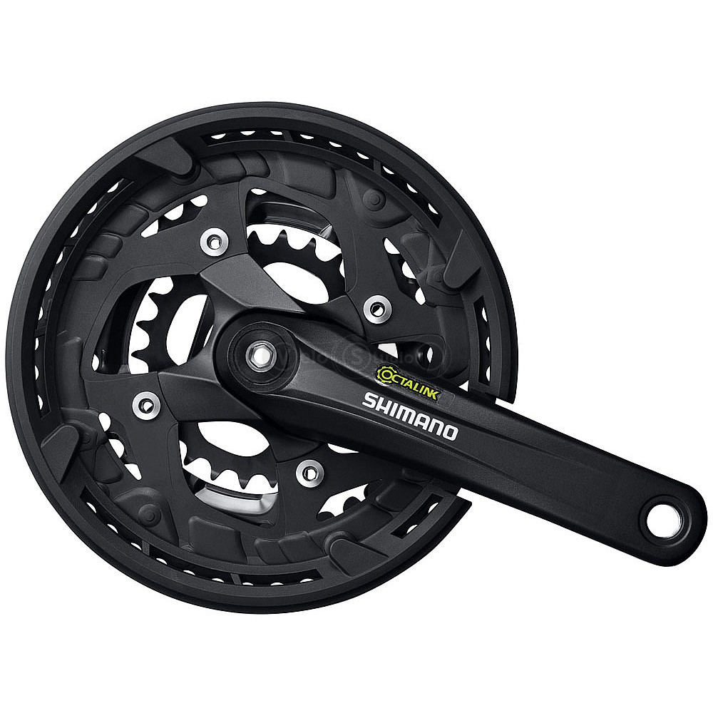 Шатуны Shimano FC-T4010 Alivio, Octalink 175 мм, 44x32x22, черные с защитой