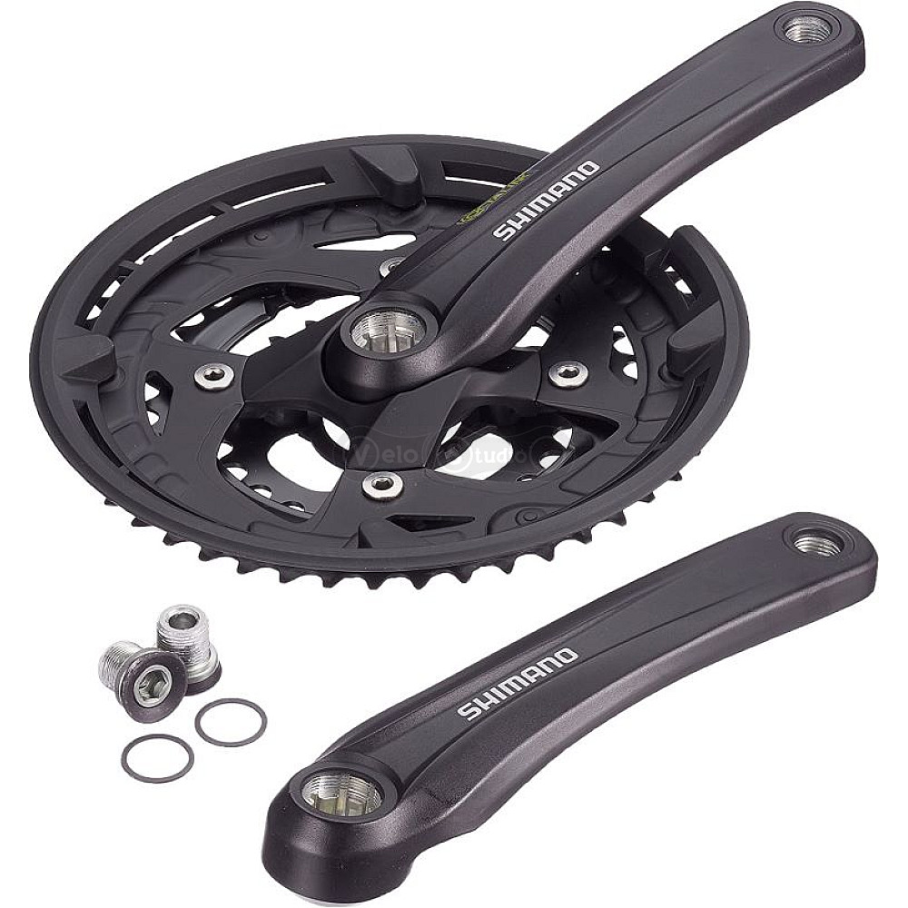 Шатуны Shimano FC-T4010 Alivio, Octalink 175 мм, 44x32x22, черные с защитой