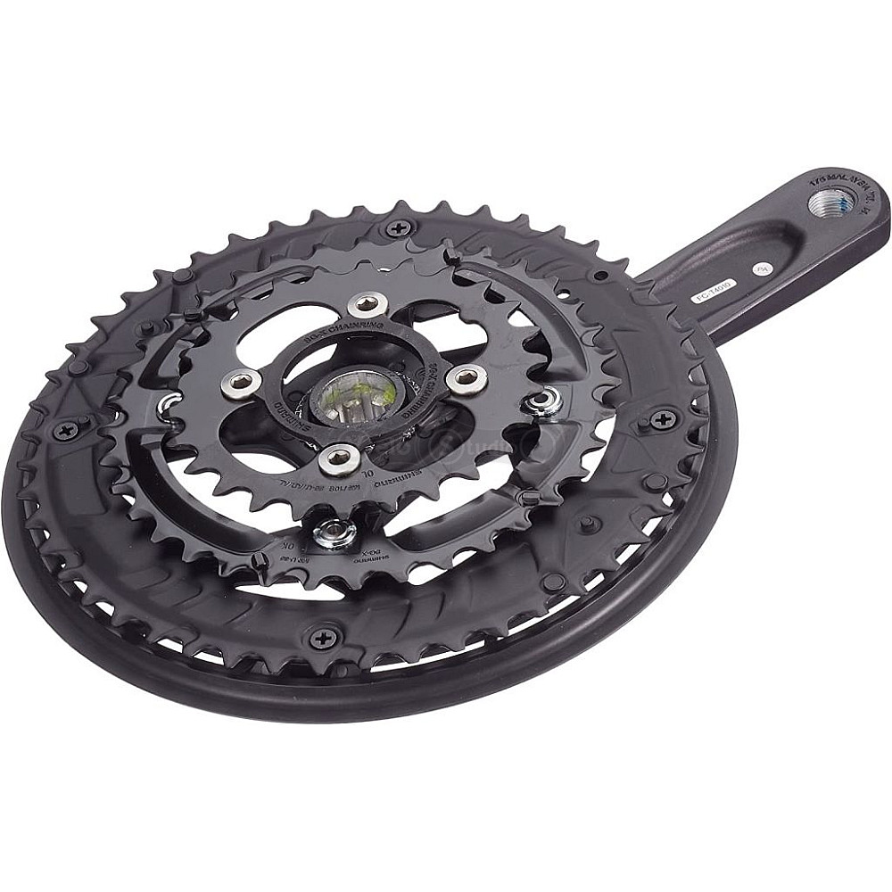 Шатуны Shimano FC-T4010 Alivio, Octalink 175 мм, 44x32x22, черные с защитой