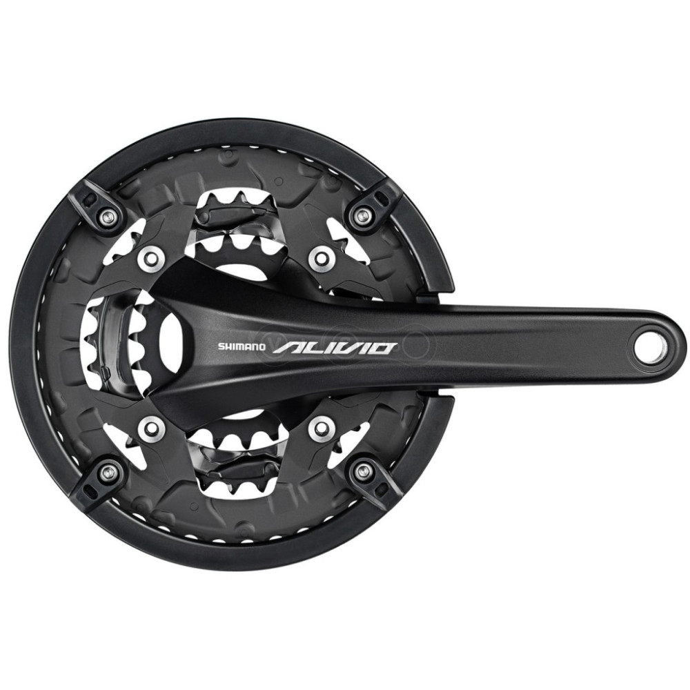 Шатуны Shimano FC-T4060 Alivio, Octalink 175 мм, 44x32x22, черные с защитой