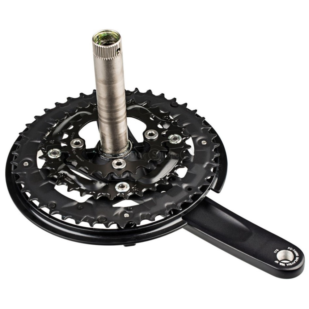 Шатуны Shimano FC-T4060 Alivio, Octalink 175 мм, 44x32x22, черные с защитой