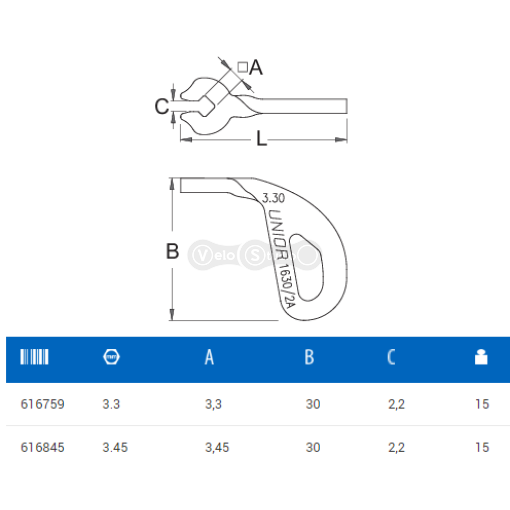 Ключ Unior Tools для спиць 3.3 мм