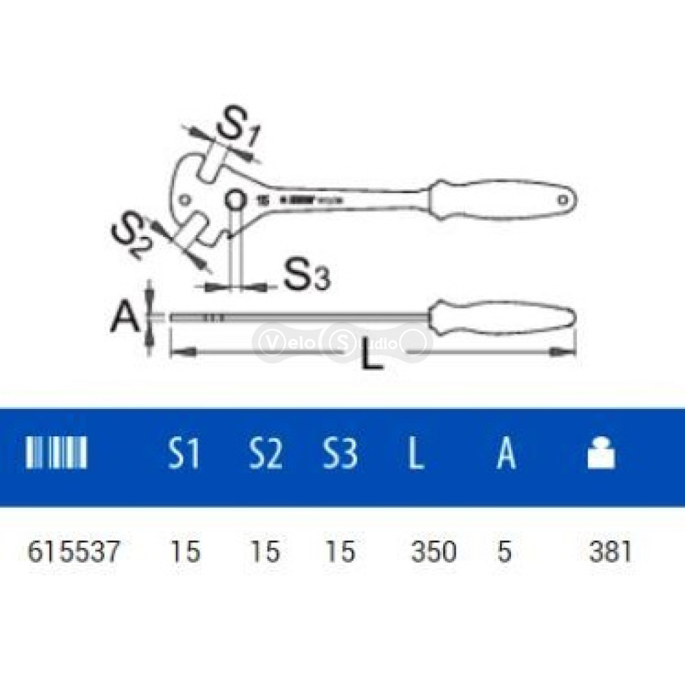 Ключ для педалей Unior Tools Profi 15 мм