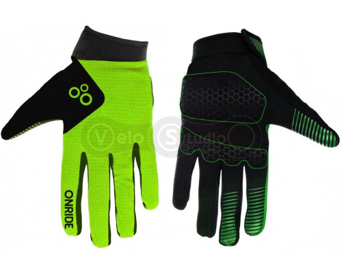Вело перчатки ONRIDE Long 20 с гелем зелёные размер S