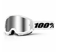 Детская маска 100% STRATA 2 Youth Goggle White - Mirror Silver Lens