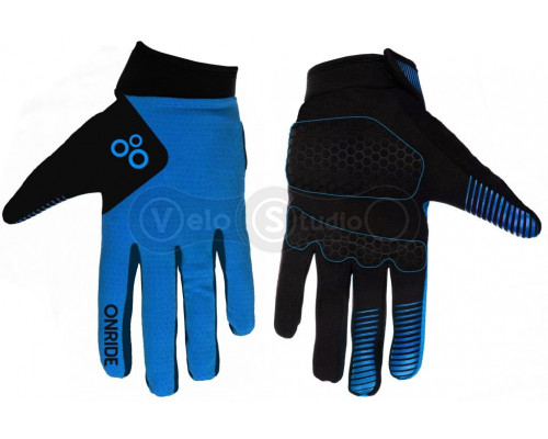 Вело перчатки ONRIDE Long 20 с гелем синие размер S