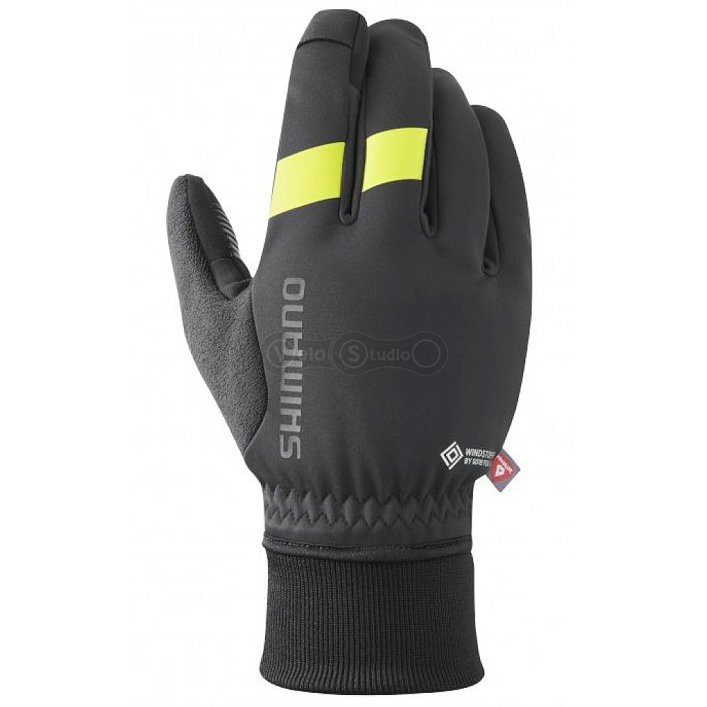 Перчатки Shimano Windstopper Primaloft черно-желтые разм. M