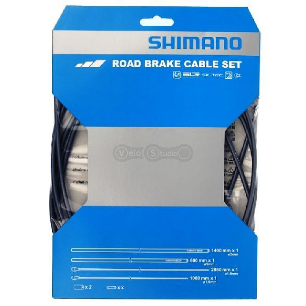 Комплект тросов и рубашек тормоза шоссе Shimano с покрытием SIL-TEC