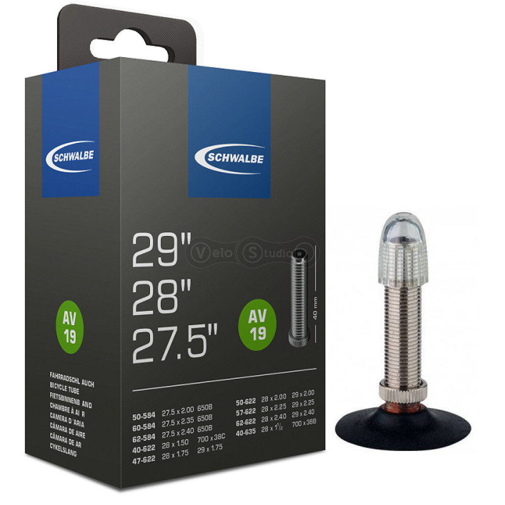 Вело камера Schwalbe AV19 27.5x2.00/2.35 29x1.75/2.40 (ETRTO 40/62-584/635) AV 40 мм