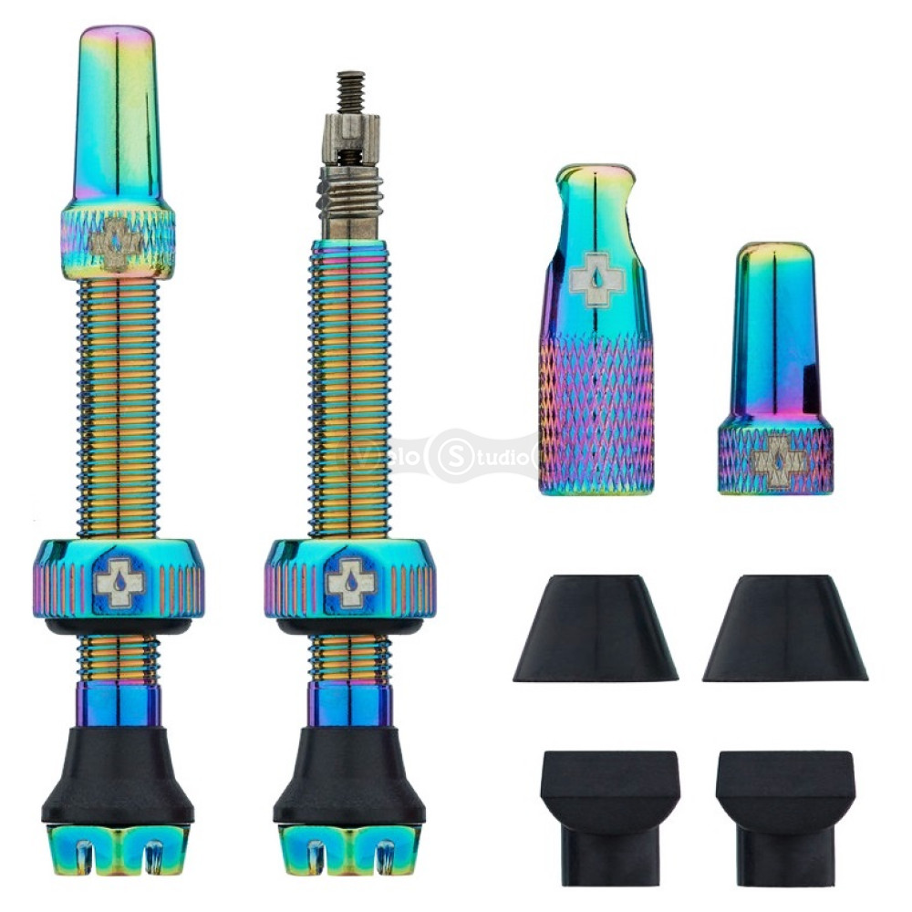 Безкамерний ніпель MUC-OFF Tubeless V2 44 мм бензиновий - 2 штуки