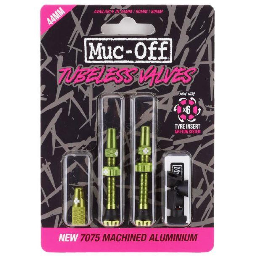 Безкамерний ніпель MUC-OFF Tubeless V2 44 мм зелений - 2 штуки