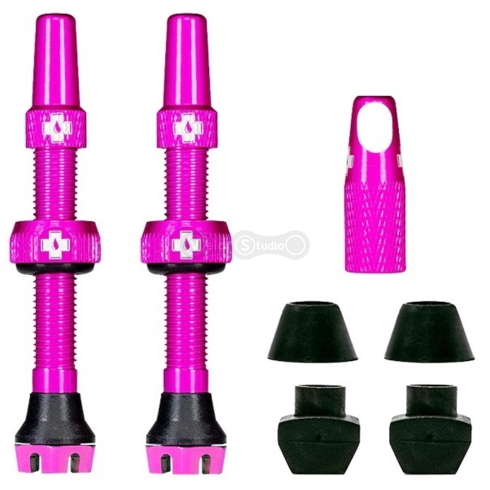 Бескамерный ниппель MUC-OFF Tubeless V2 44 мм розовый - 2 штуки