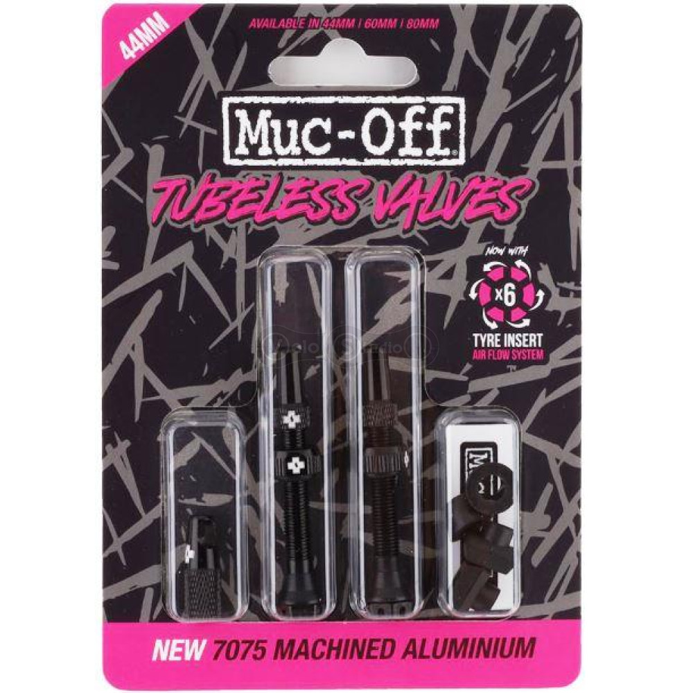 Бескамерный ниппель MUC-OFF Tubeless V2 44 мм чёрный - 2 штуки